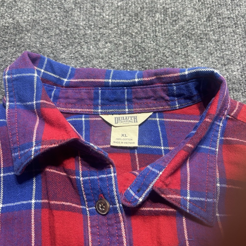 Duluth Trading Button Up Shirt Womens XL Multicolor Long Sleeve Flannel Plaid - Picture 6 of 7